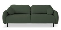 Bafra sofa bed with sleeping function and bedding container, olive velvet