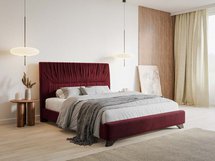 Llana upholstered bed 160x200 cm burgundy velvet