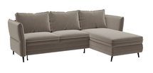 Corner sofa with sleeping function Arenosa L-shaped with storage universal beige hydrophobic velvet