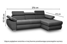 Ararip 276 cm corner sofa bed with adjustable headrests (Fabric: Element 22, Side: Left)