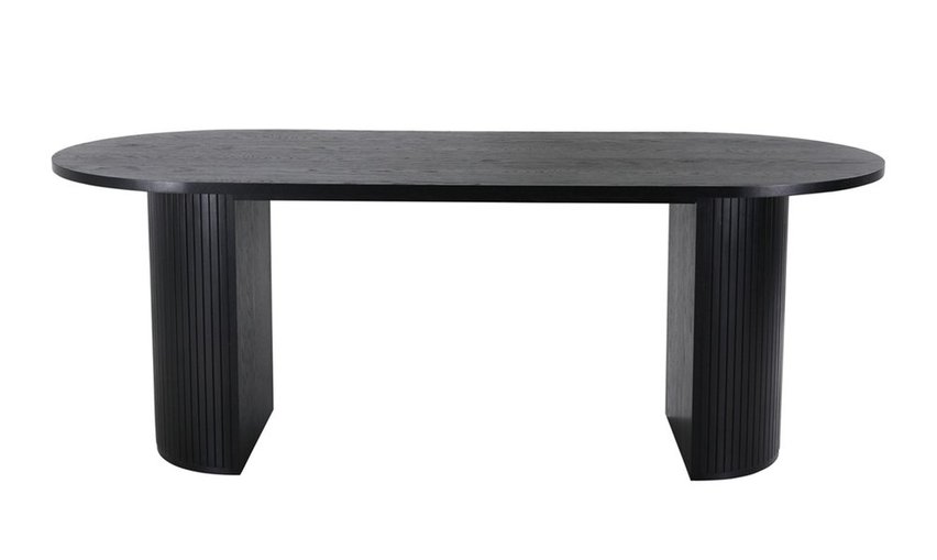 Gratorm dining table 90x200 cm black slats