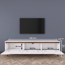 TV cabinet Kanolly white/dark walnut 180 cm