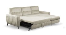 Corner sofa bed Laretta L-shaped with storage (Fabric: Velluto 01, Side: Left)