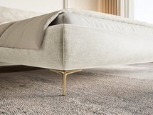 Upholstered bed 180x200 cm Roule Perfect Harmony 02 chenille gold legs