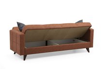 Desizes three-seater sofa with armrests, copper