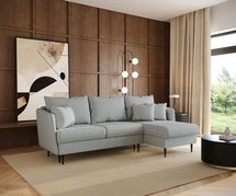 Corner sofa with sleeping function Volio L-shaped Wind 84 legs black