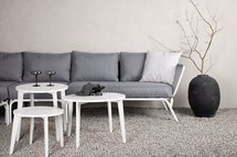 Discovest garden furniture set with corner sofa and coffee tables white/graphite