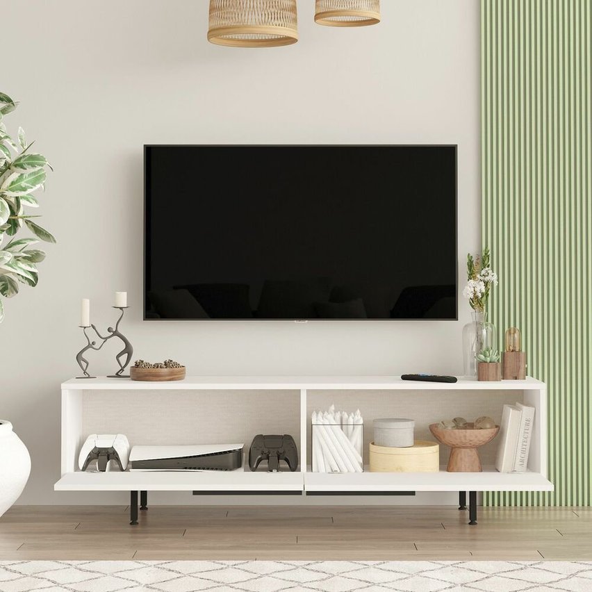 TV cabinet Plunism 160x35.5 cm white