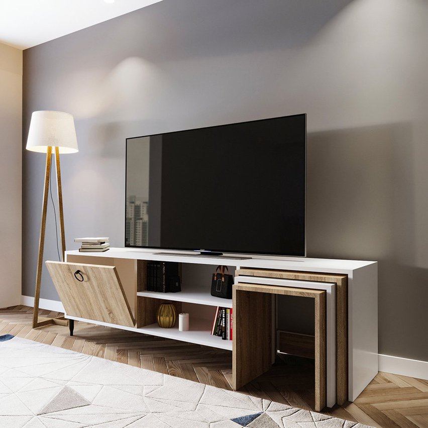 Zogat TV cabinet with a set of coffee tables 180 cm