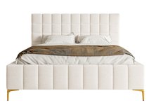 Upholstered bed 180x200 cm Szejlo with container, metal frame Raven 21 chenille