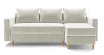 Corner sofa with sleeping function Indeally L-shaped with container universal Paros 01 velour