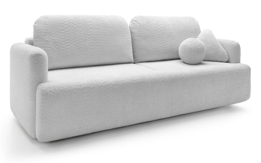 Lambina three-seater sofa with Abriamo 05 boucle container