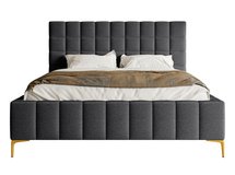 Upholstered bed 180x200 cm Szejlo with container, metal frame Raven 16 chenille