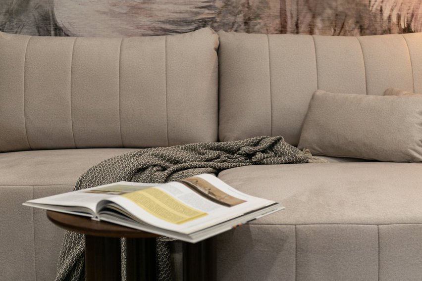 Pierre fold-out corner sofa with storage, cream, hydrophobic velvet