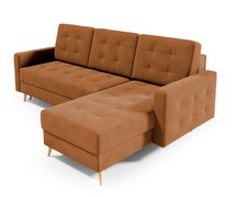 Corner sofa with sleeping function Halvad L-shaped Amon 24 with container hydrophobic velvet universal