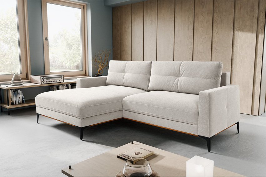 Corner sofa with sleeping function Sabbino L-shaped with storage Curio 02 hydrophobic chenille right-hand side