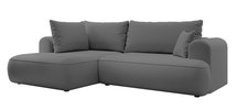 Ovo II L-shaped corner sofa with sleeping function Castel 93 with side and container, easy-to-clean velvet, left-hand