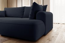 Ovo II L-shaped corner sofa with sleeping function Castel 79 with side and container, easy-to-clean velvet, right-hand