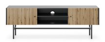 Divenos two-door TV cabinet with niches and slats 155 cmBlack