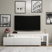 Belzov TV cabinet with LED lighting 192 cm white