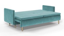 Gennario three-seater sofa bed with storage (Fabric: Cloud 75, Legs: Gold)