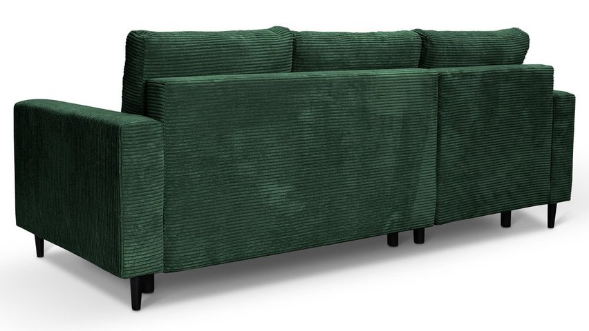 Corner sofa with sleeping function Nalika L-shaped with storage Poso 14 corduroy left-hand side