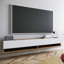 Reflo TV cabinet 31.6x180 cm white/atlantic pine