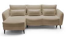 Eliano L-shaped corner sofa with sleeping function with Catch Me 02 boucle container, left-hand