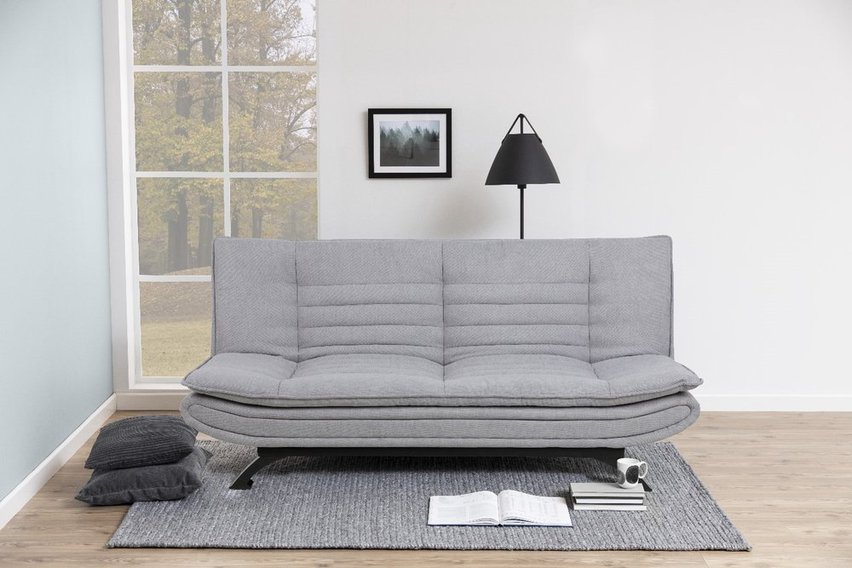 Fridoa sofa 196 cm light gray on black legs