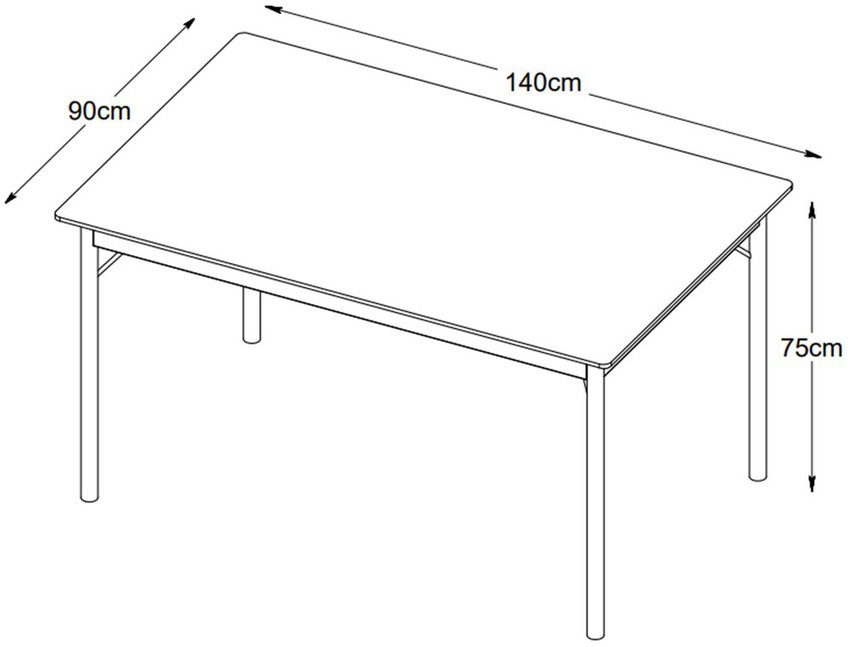 Savona Dining Table 90x140cm Black