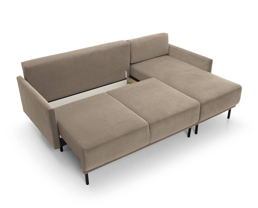 Hamiel L-shaped extendable corner sofa with universal container (Fabric: Rosario 469)