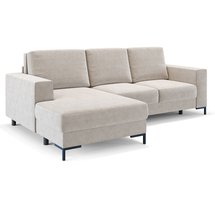 Mokpeo corner sofa bed (Fabric: Scala sand, Legs: Black, Side: Left)