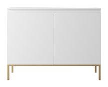 Bemmi two-door chest of drawers, 100 cm, white with gold legs