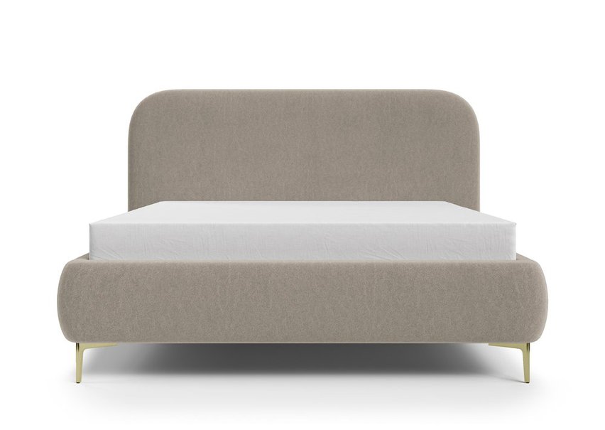 Upholstered bed 160x200 cm Monno Castel 15 metal frame easy-to-clean velvet legs gold