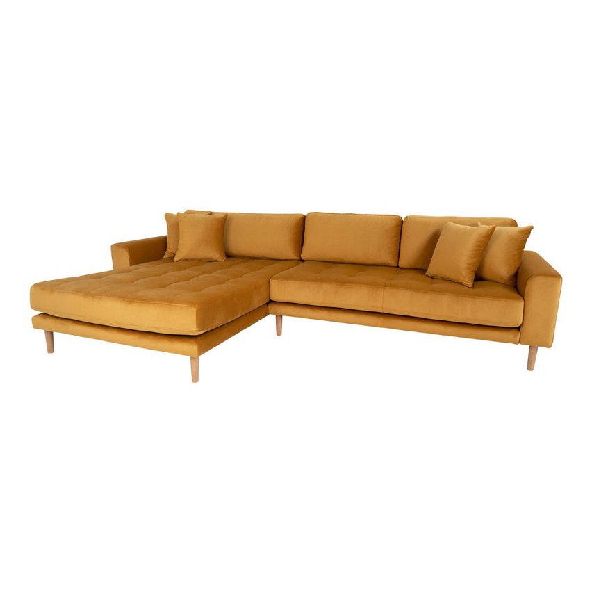 Corner sofa Dagmarri honey velvet left side