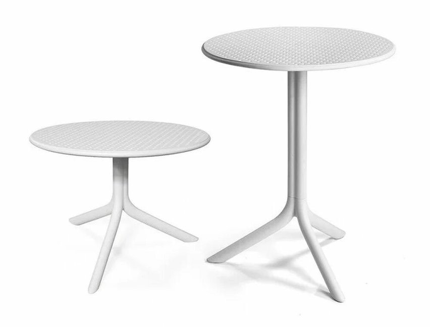 Step Nardi round garden table, 60 cm, made of certified white material