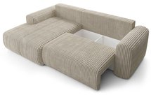 Corner sofa with sleeping function Lelu Tilia 08 L-shaped with a container, thick corduroy, left-hand side