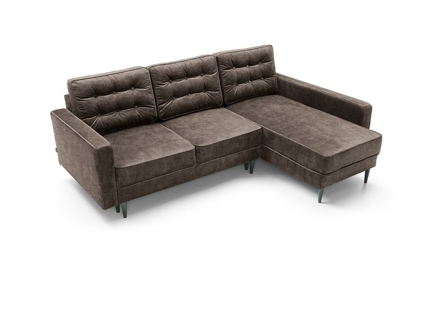 Corner sofa with sleeping function Juttic 227 cm (Fabric: Gemma 85, Legs: Black, Side: Right)