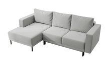 Rodario mini corner sofa with sleeping function and Castel 80 bedding container, left-handed