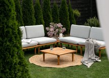 Campionna gray/acacia wood garden furniture set