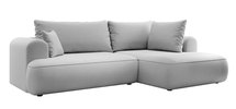 Ovo II L-shaped corner sofa with sleeping function Castel 80 with side and container, easy-to-clean velvet, right-hand