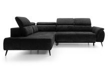 Corner sofa with sleeping function Mamutio L-shaped with side section Aphrodite 23 chenille left-hand side