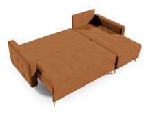 Corner sofa with sleeping function Halvad L-shaped Amon 24 with container hydrophobic velvet universal