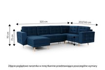 Corner sofa with sleeping function Masime U (Fabric: Monolith 48)