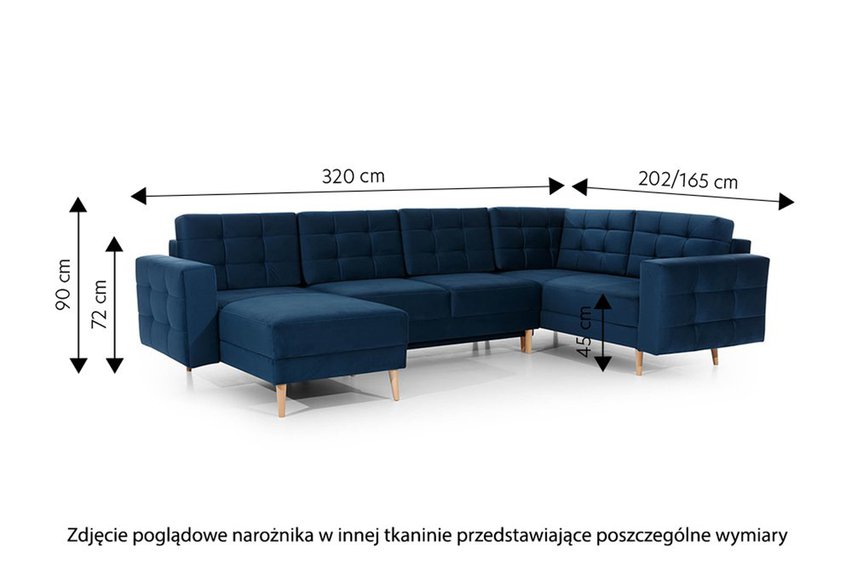 Corner sofa with sleeping function Masime U (Fabric: Monolith 48)