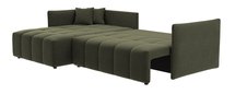 Boquete L-shaped corner sofa with sleeping function with storage, universal, olive, in easy-clean fabric