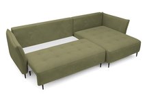 Minulo corner sofa bed L-shaped with storage (Fabric: Salvador 08, Side: Right)