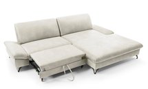 Corner sofa with sleeping function Vitala Castel 03 L-shaped with container, easy-cleaning velvet, right-hand side