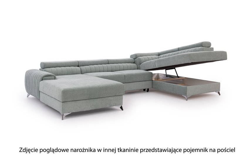 Velada U-shaped corner sofa bed (Fabric: Nube 24, Side: Right)