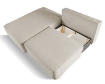 Corner sofa with sleeping function Moduliano L-shaped with container universal beige boucle